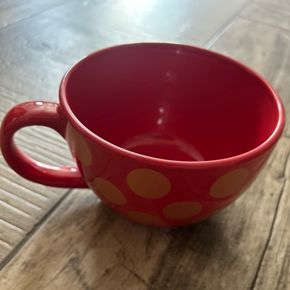Megatoys red & Gold Polka Dot coffee tea Mug cup inspired just for you